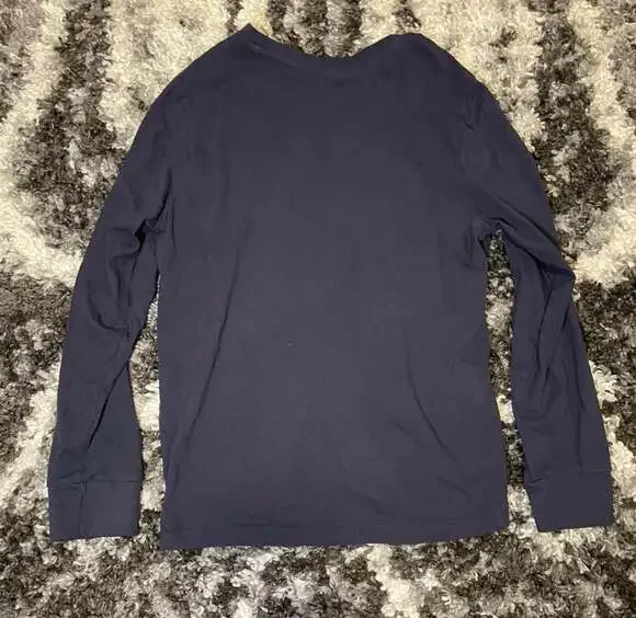 U.S. Polo Assn. Men's Colorblock Long Sleeve Jersey T-Shirt Navy and Grey - Picture 2 of 3